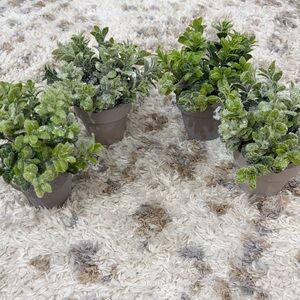 Artificial Greenery (4 in total) in Gray Pottery Pots